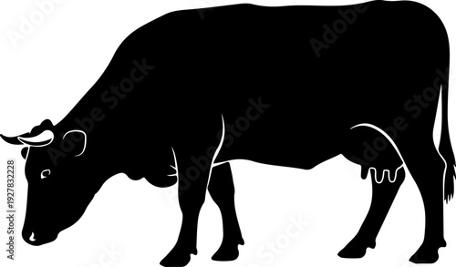 Cow silhouette vector illustration