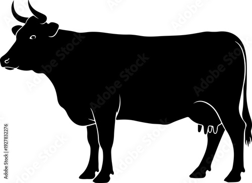 Cow silhouette vector illustration
