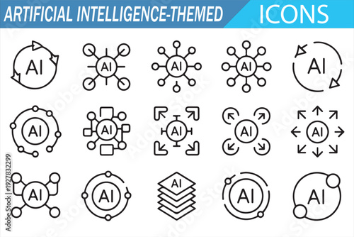 Robotics and Machine Learning Icons – AI Concept Vector Pack
