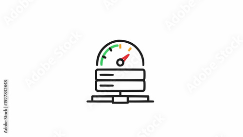 Server with speedometer gauge meter.