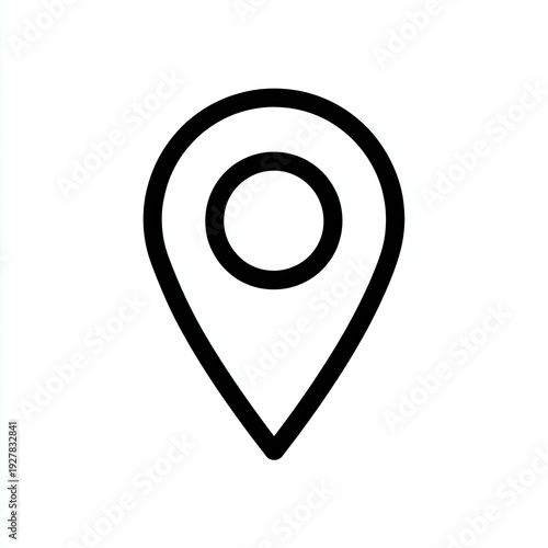 Free Download Black outline of a location pin pointer icon with a central circle on a white background - GFXLoad