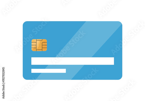 Credit card with chip and stripe, conceptual illustration of financial transaction and secure payment technology