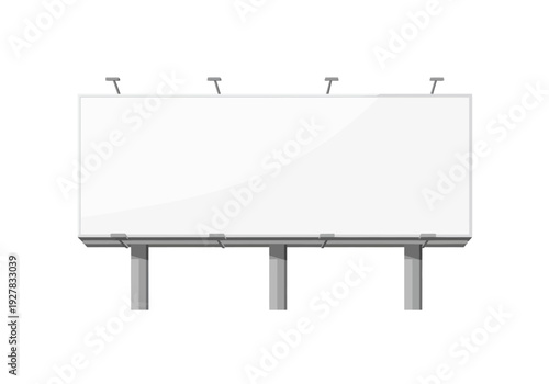 Blank outdoor advertising billboard template for your marketing campaign. Large empty commercial sign for promotional messages and customizable content
