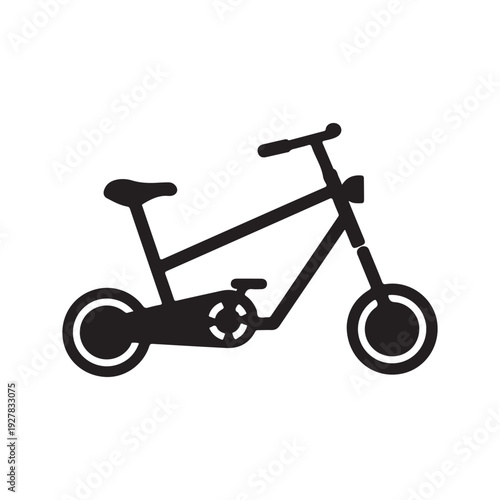 Bicycle with two wheels and a frame  simple vehicle design  no rider