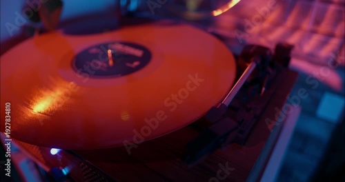 Vinyl Record Player spinning an album