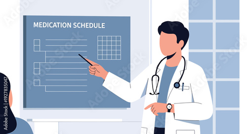 Doctor Explaining Medication Schedule to Patient, Healthcare Consultation