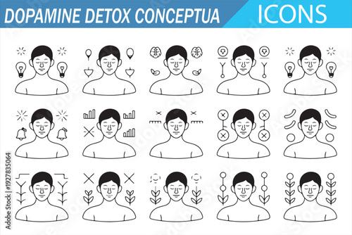 Mental Wellness and Dopamine Reset Concept Vector Illustration