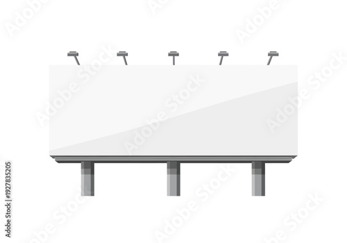 Blank outdoor advertising billboard ready for custom marketing messages and promotional campaigns, set against a clean white background for impactful display