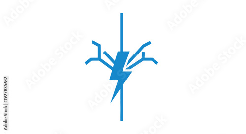 Blue Lightning Bolt Thunderbolt Electric Shock.