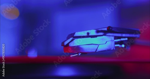 Macro shot of a turntable