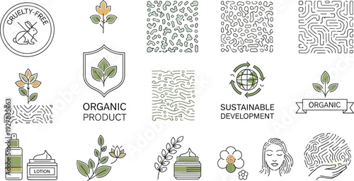 Set of 16 eco friendly icons vector