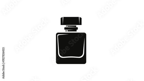 Black Perfume Bottle with Simple Design.