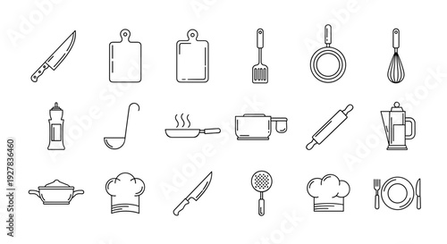 Collection of Cooking Utensils and Kitchen Tools.