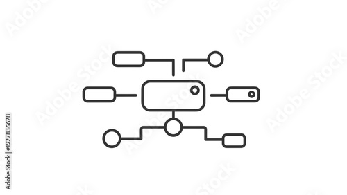 Simple Flowchart Diagram with Shapes and Lines 1.