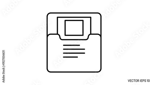 Simple Line Icon of Floppy Disk.