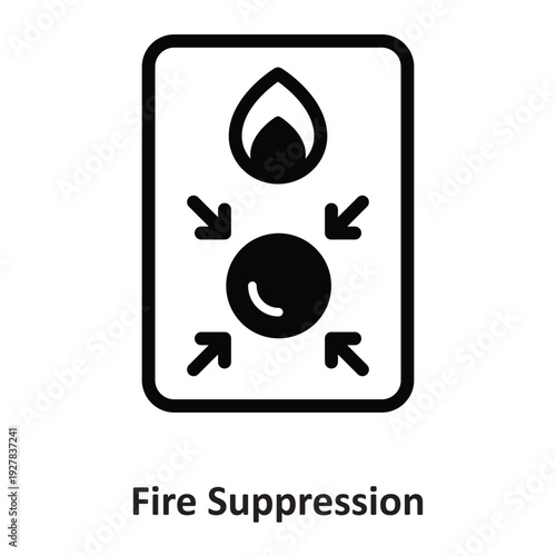 Fire Suppression Vector icon which can easily modify or edit