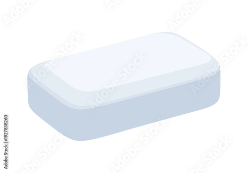 A single white bar of soap illustrated in a clean, minimalist style, suitable for hygiene product mockups and design templates