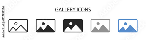 Image Photo Gallery Placeholder Icon Bundle for Media Upload File Frame Preview Template and User Interface Design Elements Isolated on Transparent Background