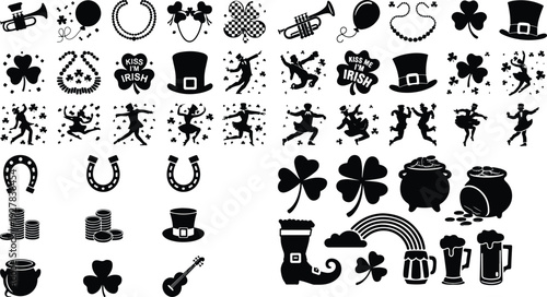 Saint Patrick Typography Silhouette Icon Pack 