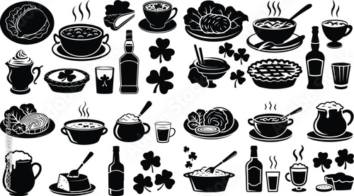 Saint Patrick Typography Silhouette Icon Pack 