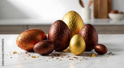 Assorted Avocados on White Marble Surface.