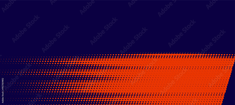 Fototapeta premium Abstract speed lines style orange color halftone banner design template.