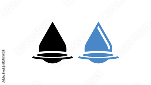Fresh rain water droplet flat icon for apps