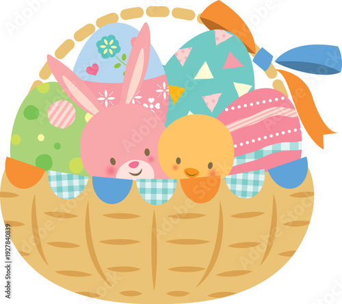 バスケットいっぱいのイースターエッグ