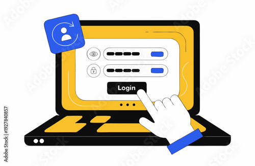 Two factor authentication login process on a laptop