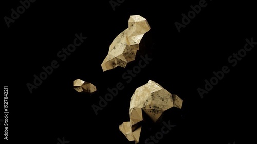 Abstract geometric shapes floating in space