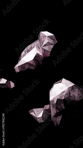 Abstract floating geometric shapes