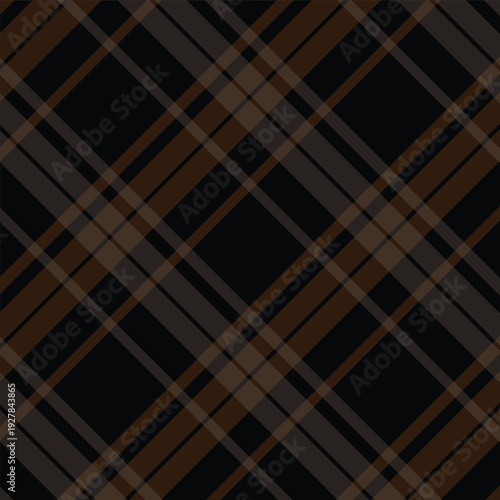 Brown and black plaid pattern with diagonal stripes