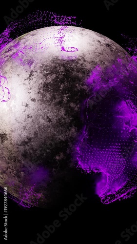 Abstract planet with purple effects