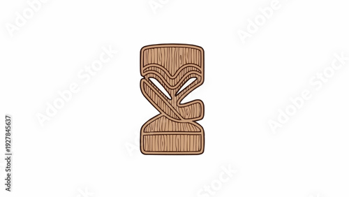 Wooden carved tiki mask face.