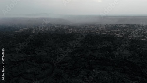 Wallpaper Mural Active volcanic area in Iceland with smoking lava field, burning terrain emitting steam and smoke, dramatic geothermal landscape. Torontodigital.ca