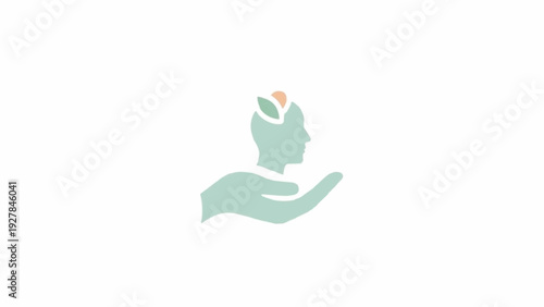 Hand holding green sprouting plant.