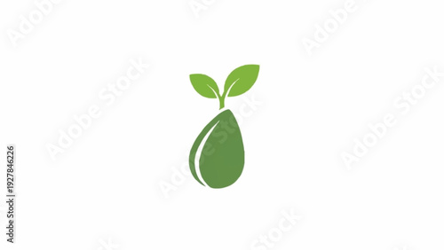 Green Sprouting Seedling Icon Isolated.