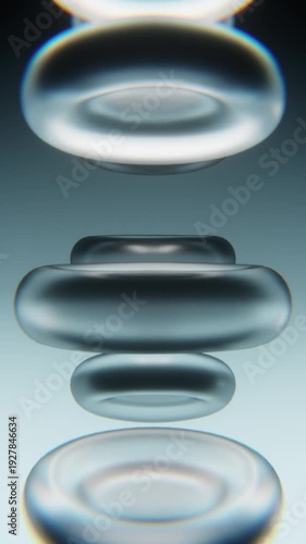 Abstract floating glass shapes