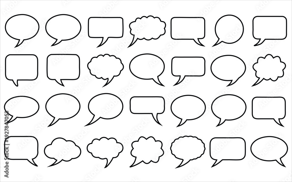 Fototapeta premium Creative Speech Bubble Set Comic Elements