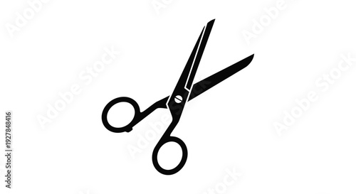 Classic open black scissors vector illustration graphic for cutting and crafting activities