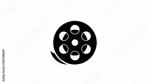 Film Reel Icon Graphic Design Element.