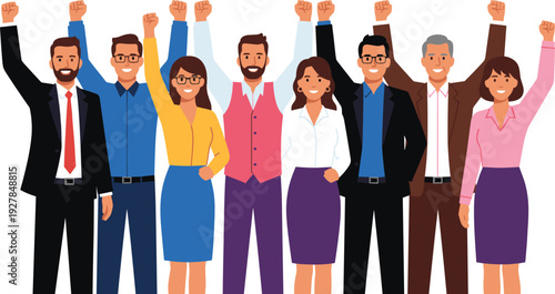 Business team unity illustration, diverse professionals, corporate group, workplace collaboration, teamwork, office staff, leadership, diversity, management, success, partnership, colleagues,