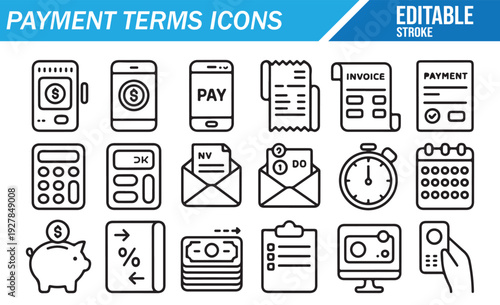 Financial Transaction Methods Outline Icon Pack