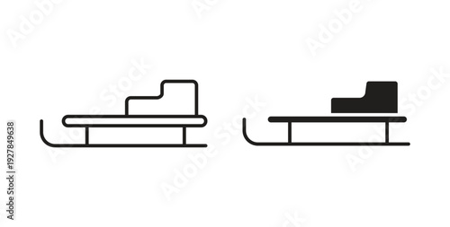 Sled icon symbol vector graphic designs on white. Best for ui Design