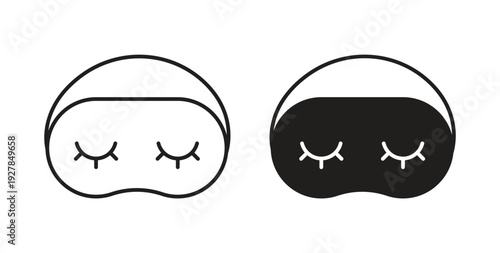 Sleeping mask icon symbol vector graphic designs on white. Best for ui Design