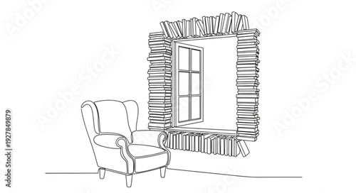 Ornate Mirror with Armchair Sketch.