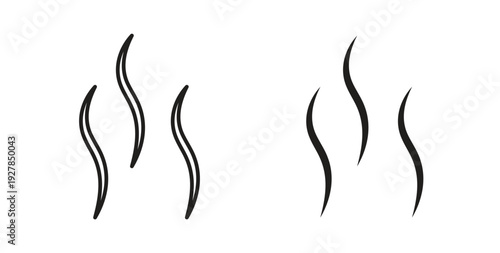 Smoke steam icon symbol vector graphic designs on white. Best for ui Design