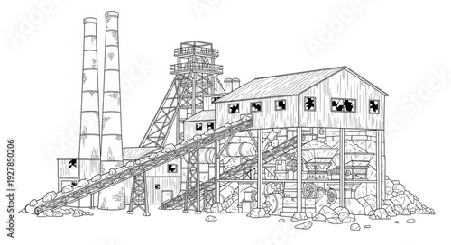 Old Abandoned Mine Shaft Building.