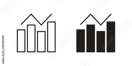 Stats icon symbol vector graphic designs on white. Best for ui Design