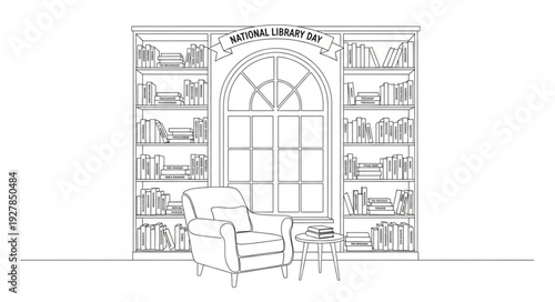 Ornate Classic Bookshelf with Window.